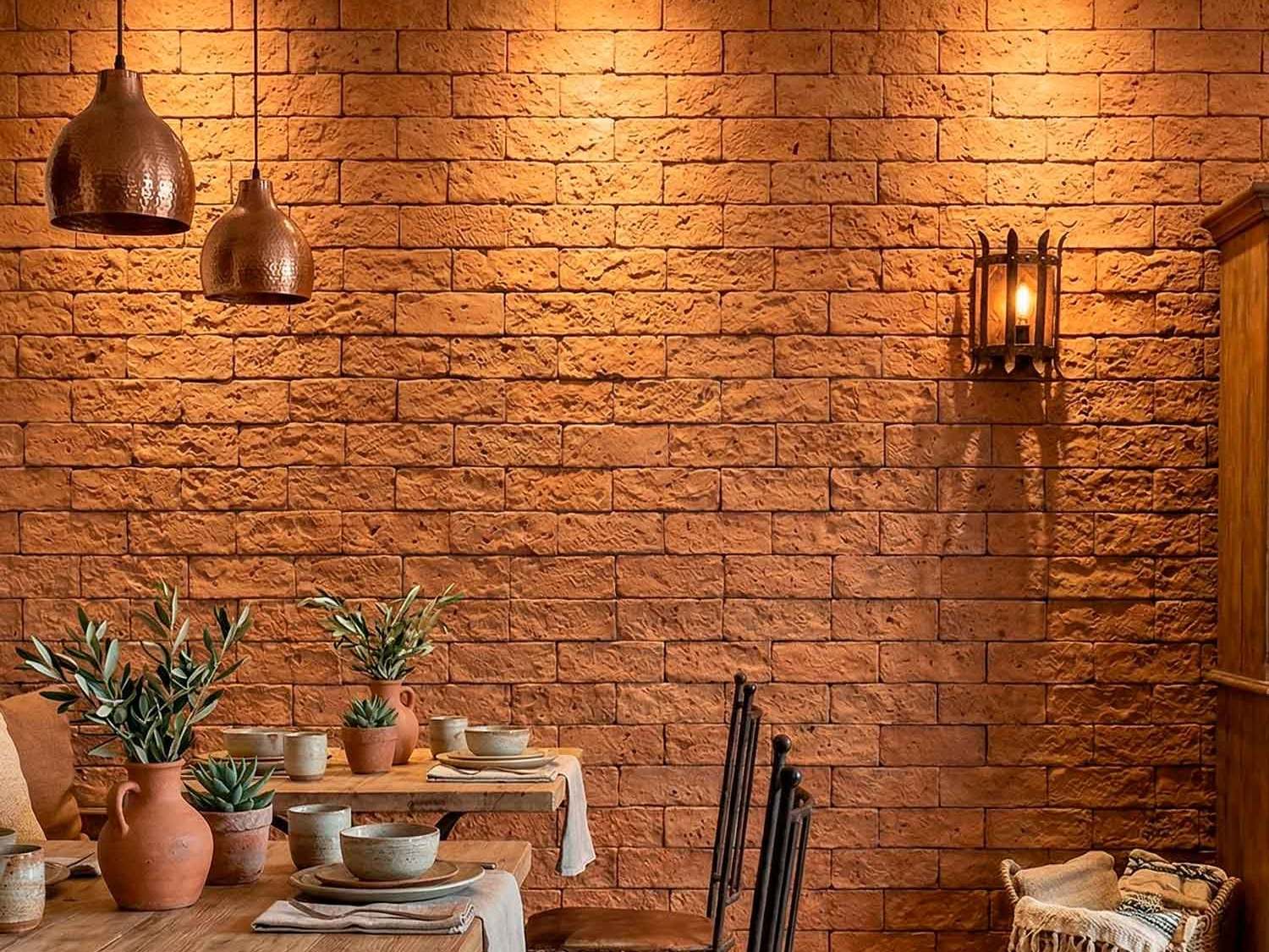 Detalhe ? Brick Tijolo Egipcio 21 x 8 x 1,5 cm - 4 cores - Magma