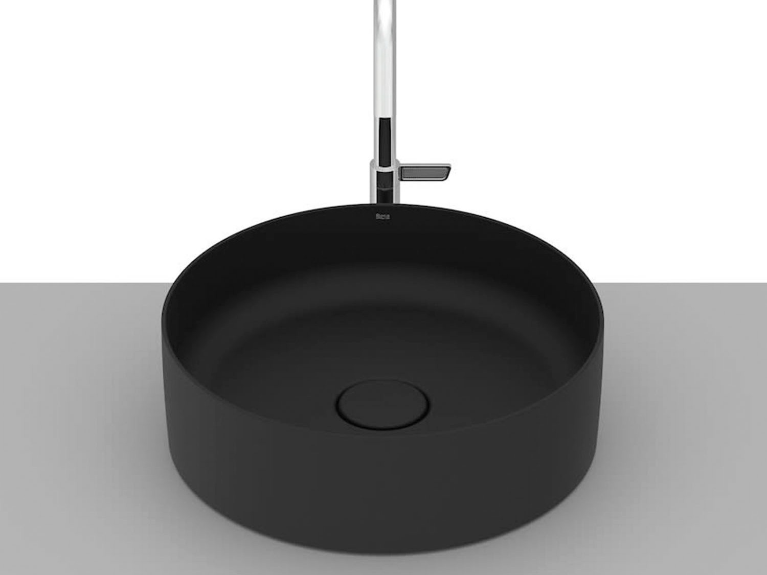 Cuba de apoio redonda 390 sem mesa Terra T2 Matte Black - Roca