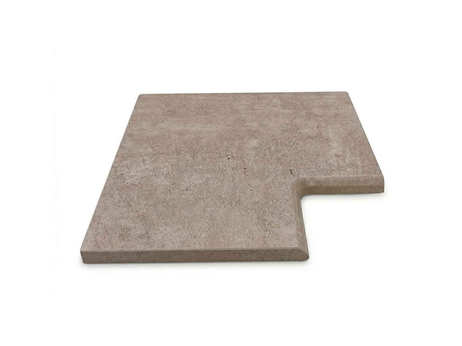 Detalhe ? Borda de Piscina Canto Externo 25x25 Boleado Externo - 2 cores e modelos -  Magma