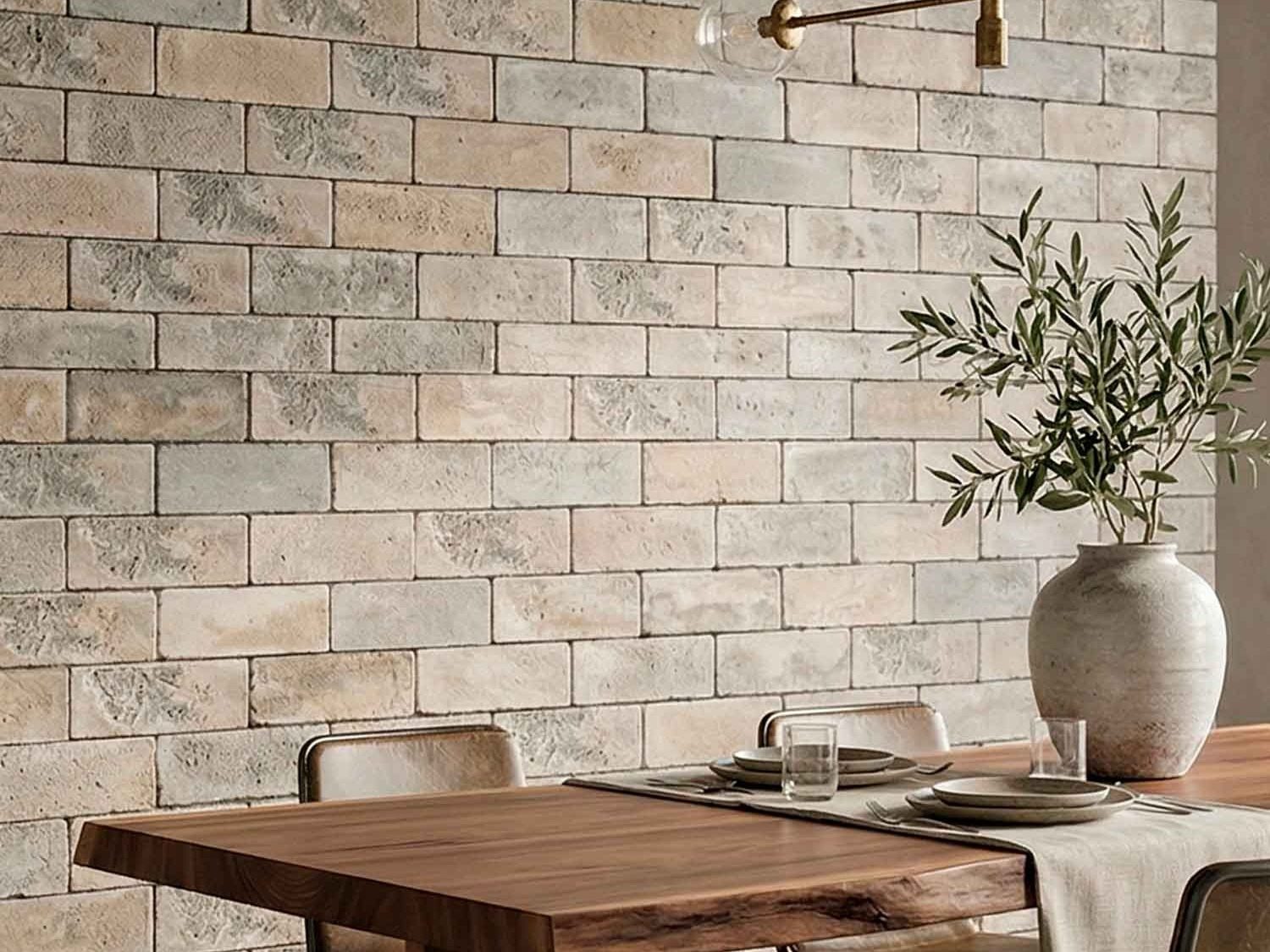 Detalhe ? Brick Tijolo Sgrezzo 7 x 24 cm - 4 cores - Magma