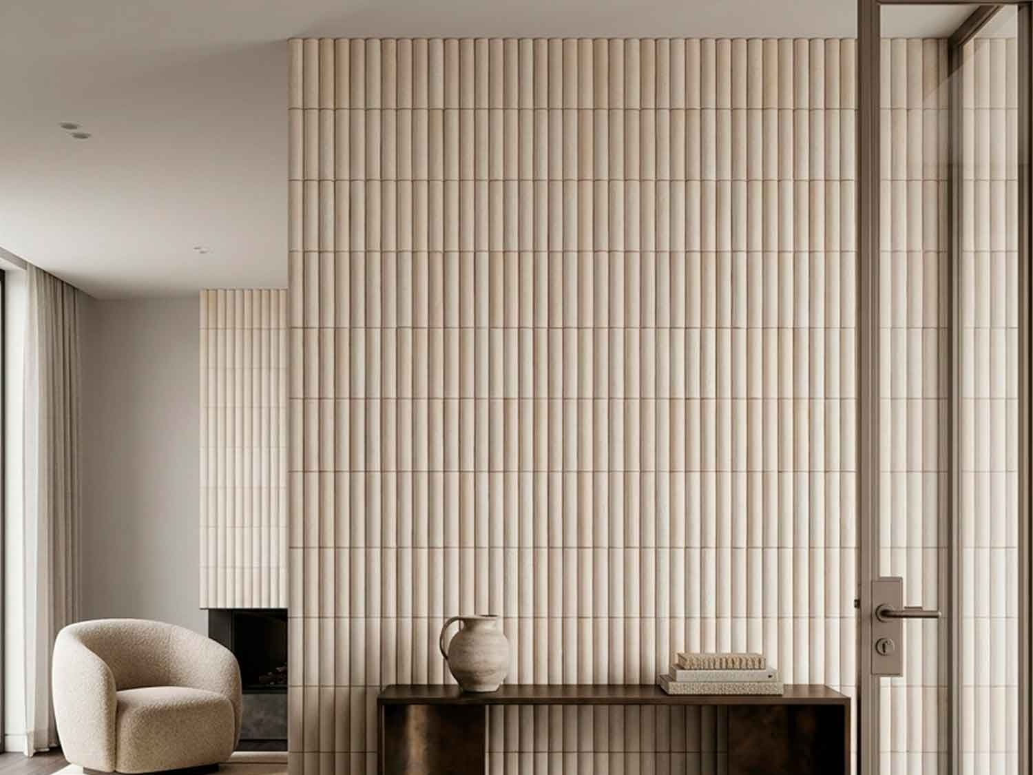 Detalhe ? Revestimento Arco Miscelato - 4 x 23 cm - 7 cores - Nina Martinelli